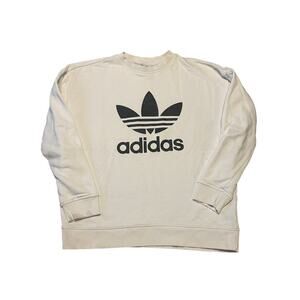 adidas Trefoil Crew Sweatshirt WHITE/BLACK Medium